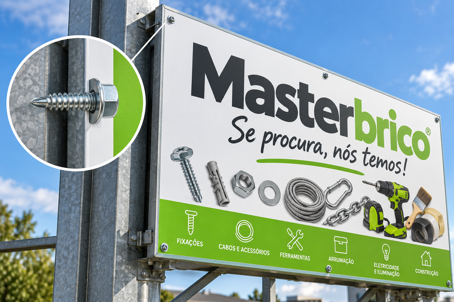Outdoor Masterbrico com detalhe do parafuso