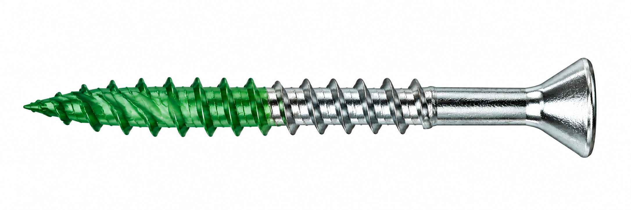 Parafuso Verde e Galvanizado Isolado