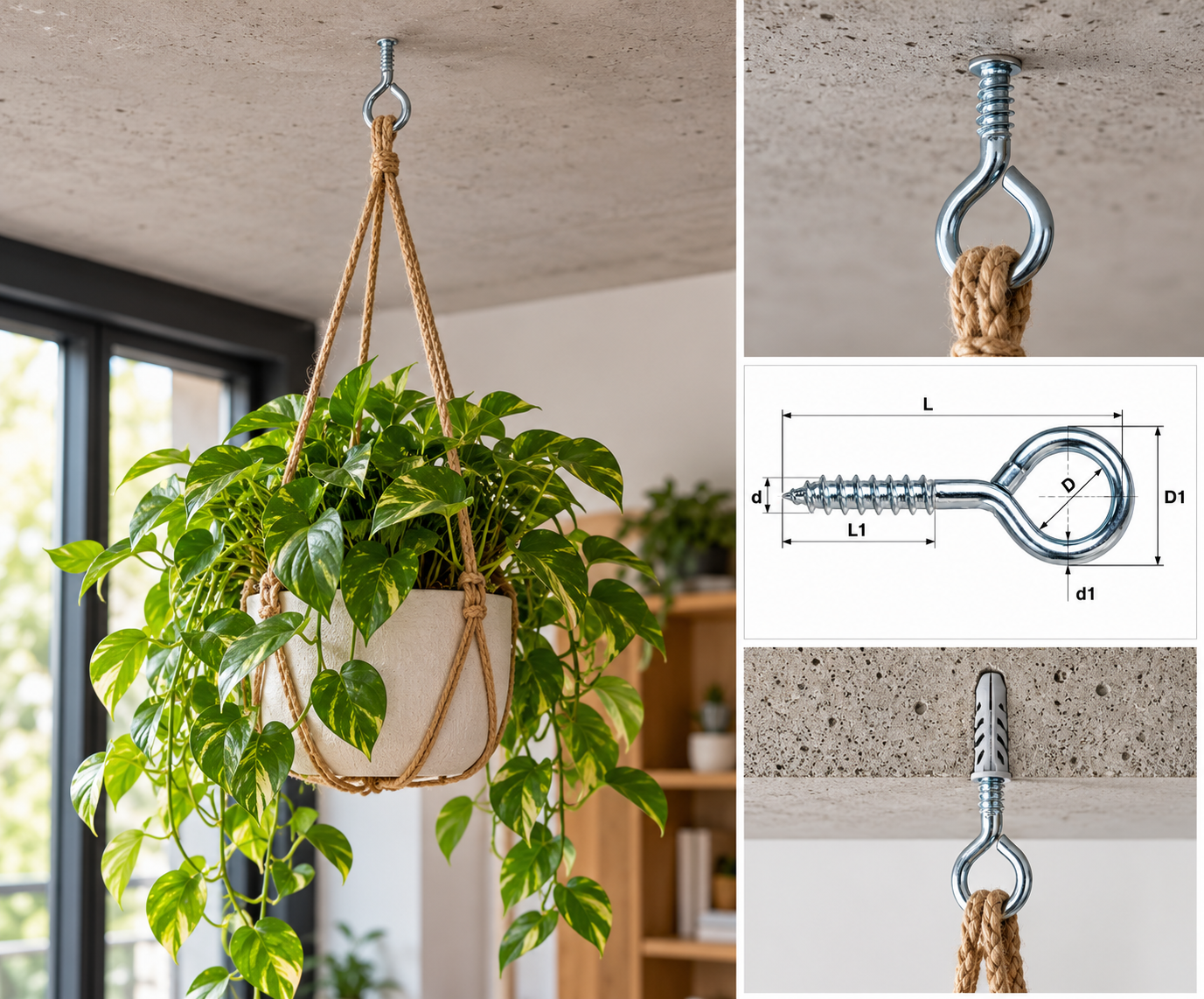 Planta Suspensa e Olhal de Teto