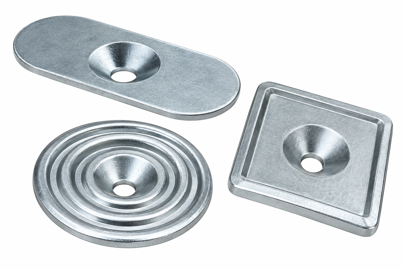 Três Fixadores Metálicos Galvanizados